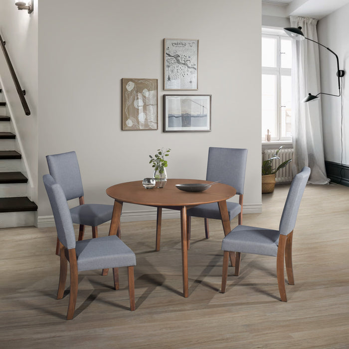 Home Design Laurel 5 Piece Dining Set, Brown/Gray