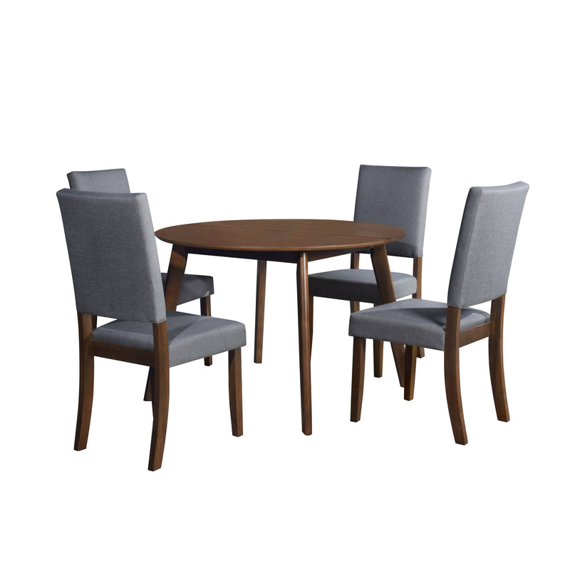 Home Design Laurel 5 Piece Dining Set, Brown/Gray