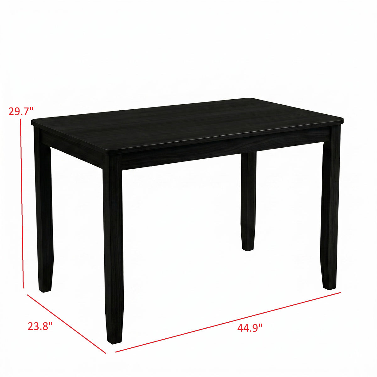 Home Design Nome 5-Piece Dining Set with Rectangular Table and Ladder-Back Chairs, Black, Transitional Wood Dining Furniture