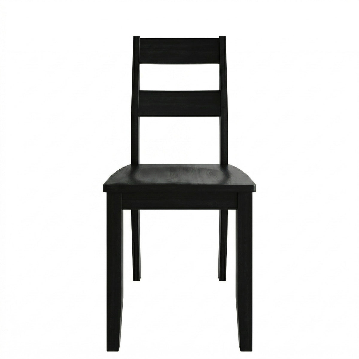 Home Design Nome 5-Piece Dining Set with Rectangular Table and Ladder-Back Chairs, Black, Transitional Wood Dining Furniture