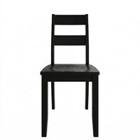 Home Design Nome 5-Piece Dining Set with Rectangular Table and Ladder-Back Chairs, Black, Transitional Wood Dining Furniture