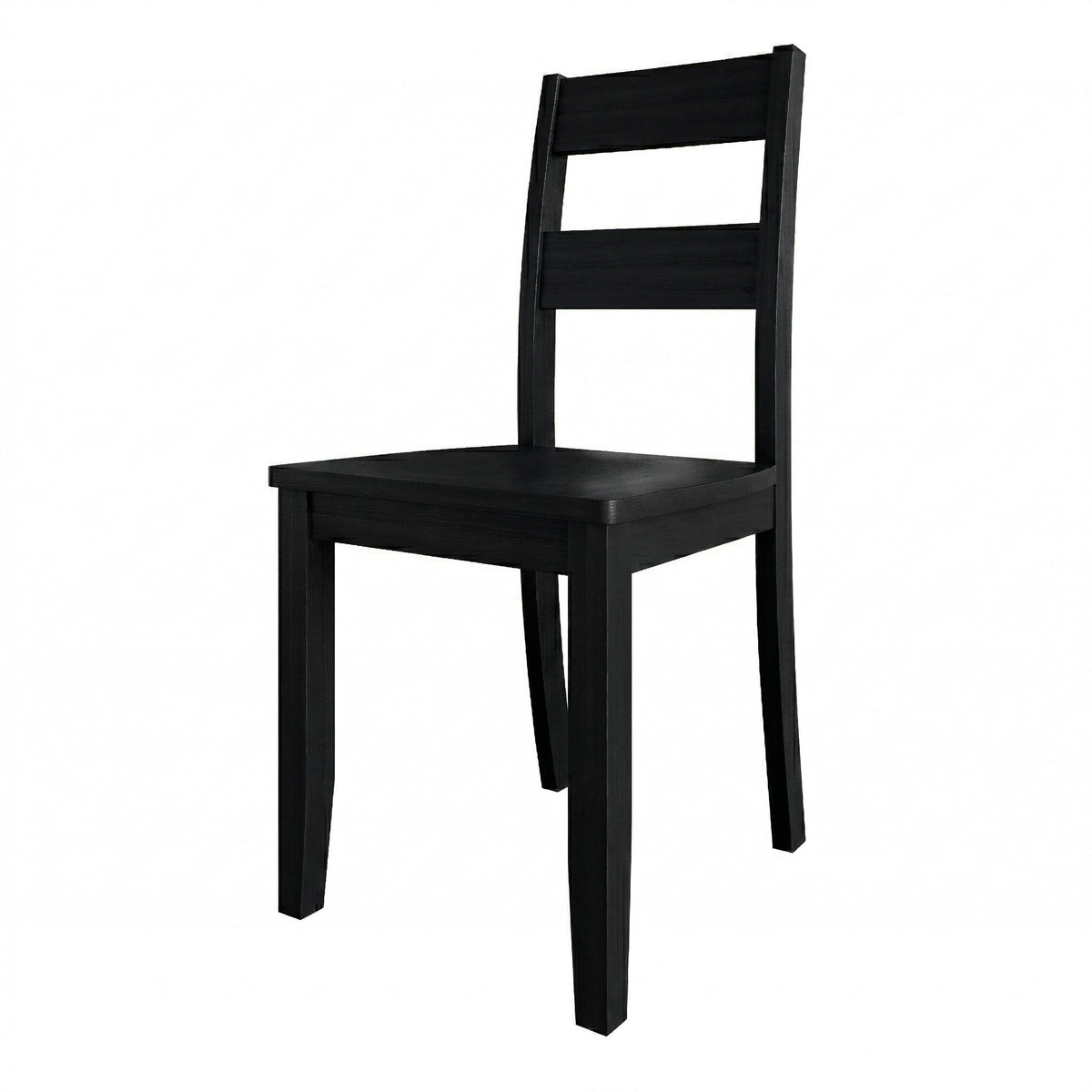 Home Design Nome 4-Piece Dining Chair Set, Wooden Ladder Back Side Chairs, Black