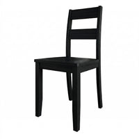 Home Design Nome 4-Piece Dining Chair Set, Wooden Ladder Back Side Chairs, Black