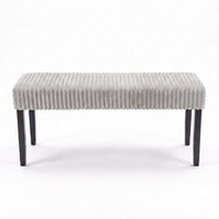 Guymon Modern Rectangular Upholstered Dining Bench with Corduroy Fabric and Wood Legs