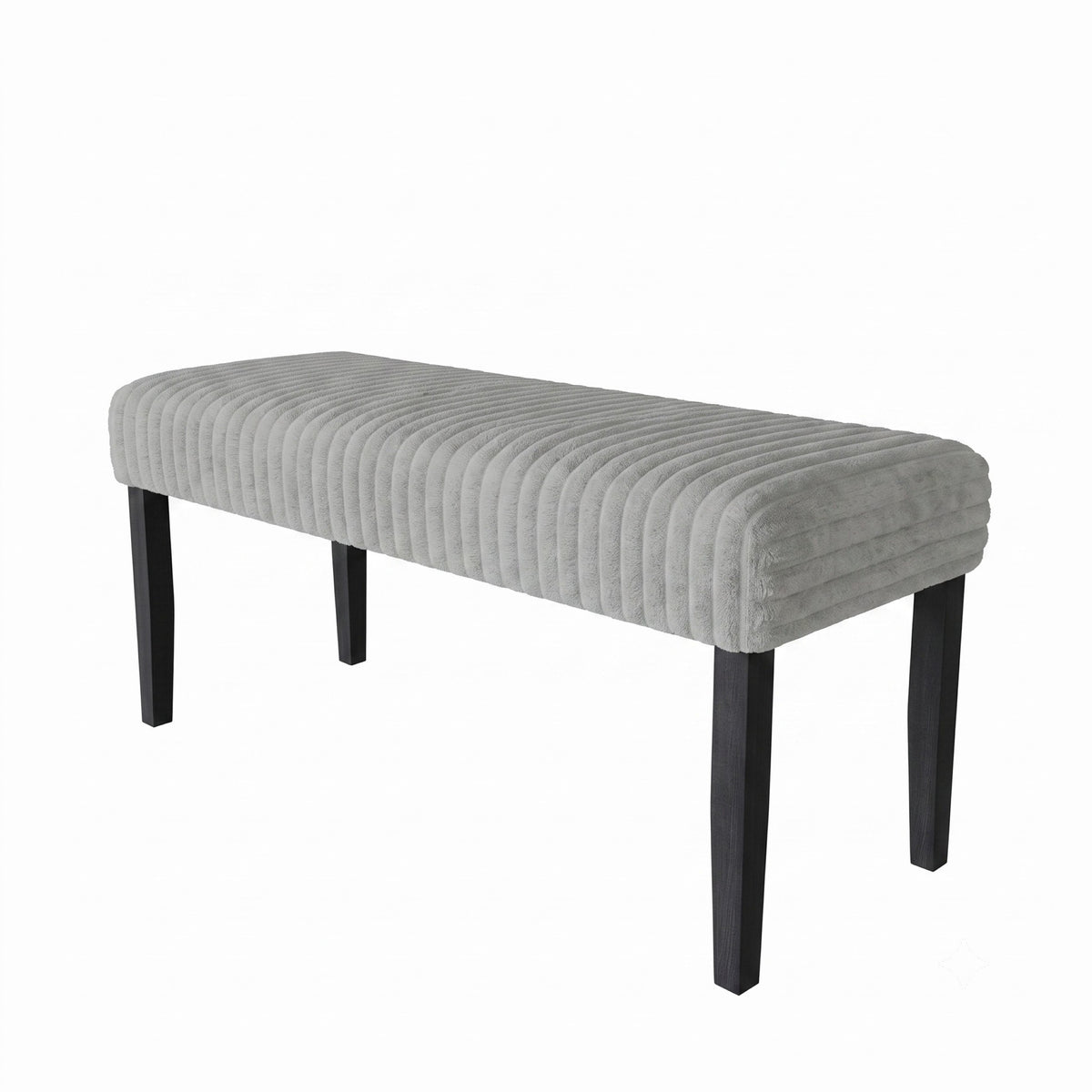 Guymon Modern Rectangular Upholstered Dining Bench with Corduroy Fabric and Wood Legs