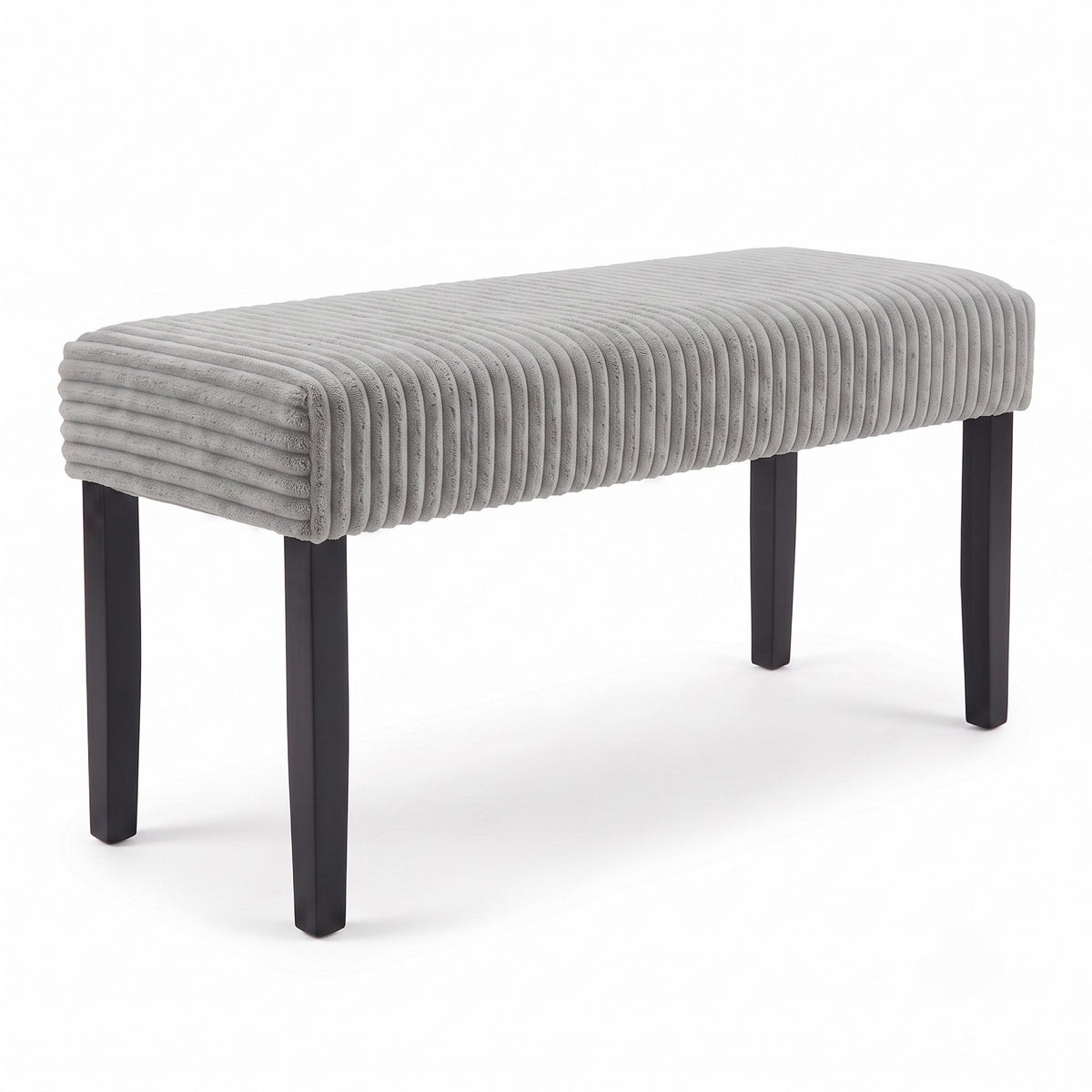 Guymon Modern Rectangular Upholstered Dining Bench with Corduroy Fabric and Wood Legs