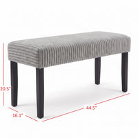 Guymon Modern Rectangular Upholstered Dining Bench with Corduroy Fabric and Wood Legs