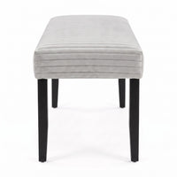 Guymon Modern Rectangular Upholstered Dining Bench with Corduroy Fabric and Wood Legs