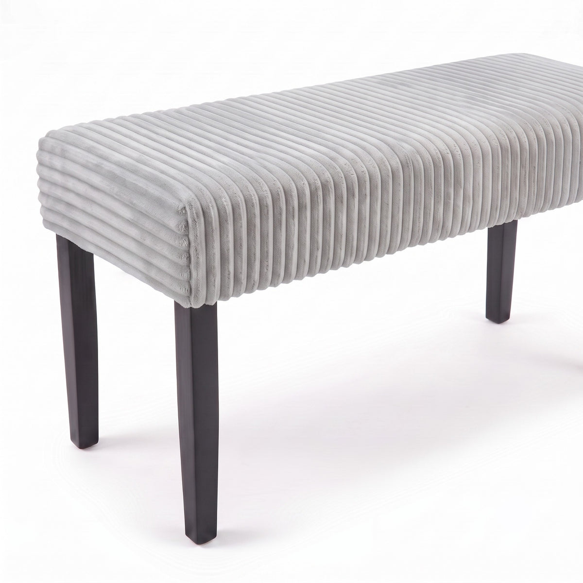 Guymon Modern Rectangular Upholstered Dining Bench with Corduroy Fabric and Wood Legs