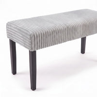 Guymon Modern Rectangular Upholstered Dining Bench with Corduroy Fabric and Wood Legs