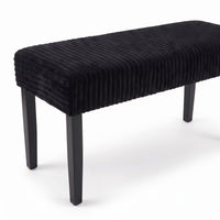 Guymon Modern Rectangular Upholstered Dining Bench with Corduroy Fabric and Wood Legs
