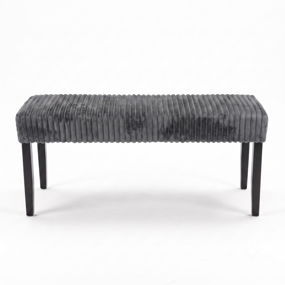 Guymon Modern Rectangular Upholstered Dining Bench with Corduroy Fabric and Wood Legs