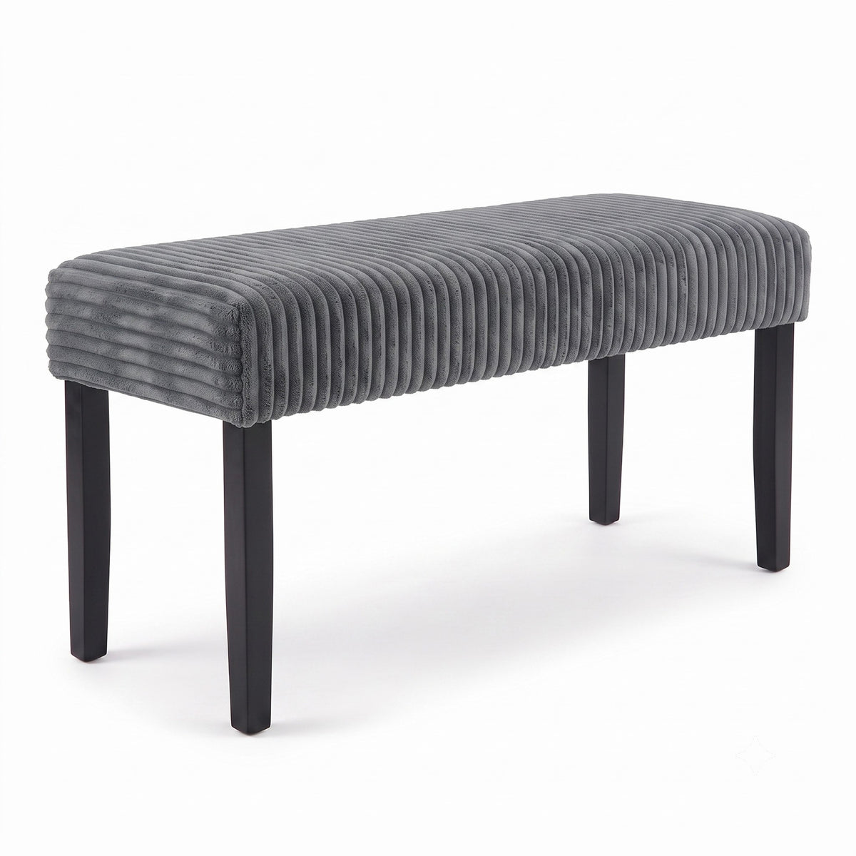 Guymon Modern Rectangular Upholstered Dining Bench with Corduroy Fabric and Wood Legs