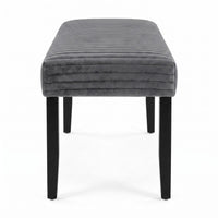 Guymon Modern Rectangular Upholstered Dining Bench with Corduroy Fabric and Wood Legs