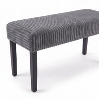 Guymon Modern Rectangular Upholstered Dining Bench with Corduroy Fabric and Wood Legs