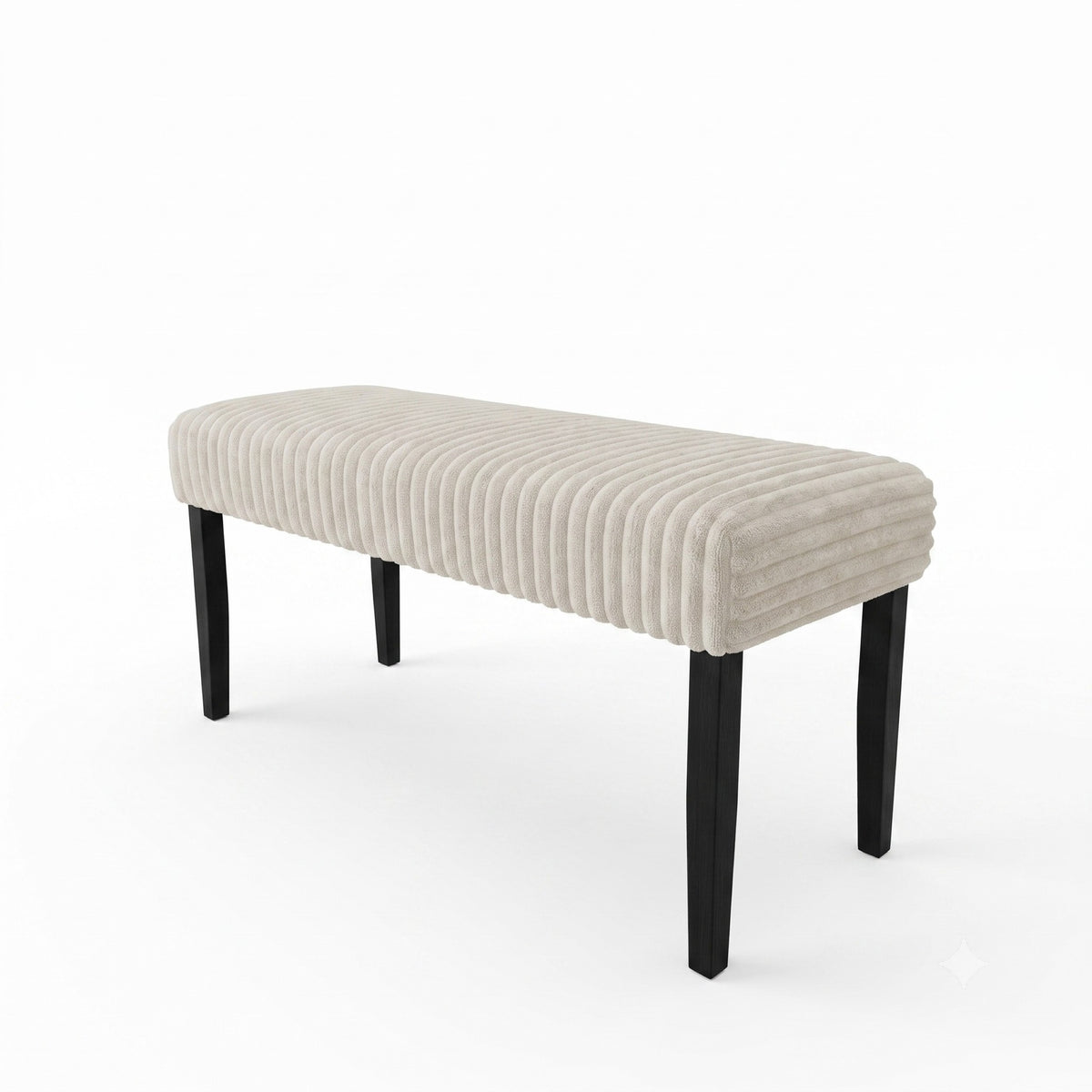 Guymon Modern Rectangular Upholstered Dining Bench with Corduroy Fabric and Wood Legs