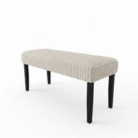Guymon Modern Rectangular Upholstered Dining Bench with Corduroy Fabric and Wood Legs