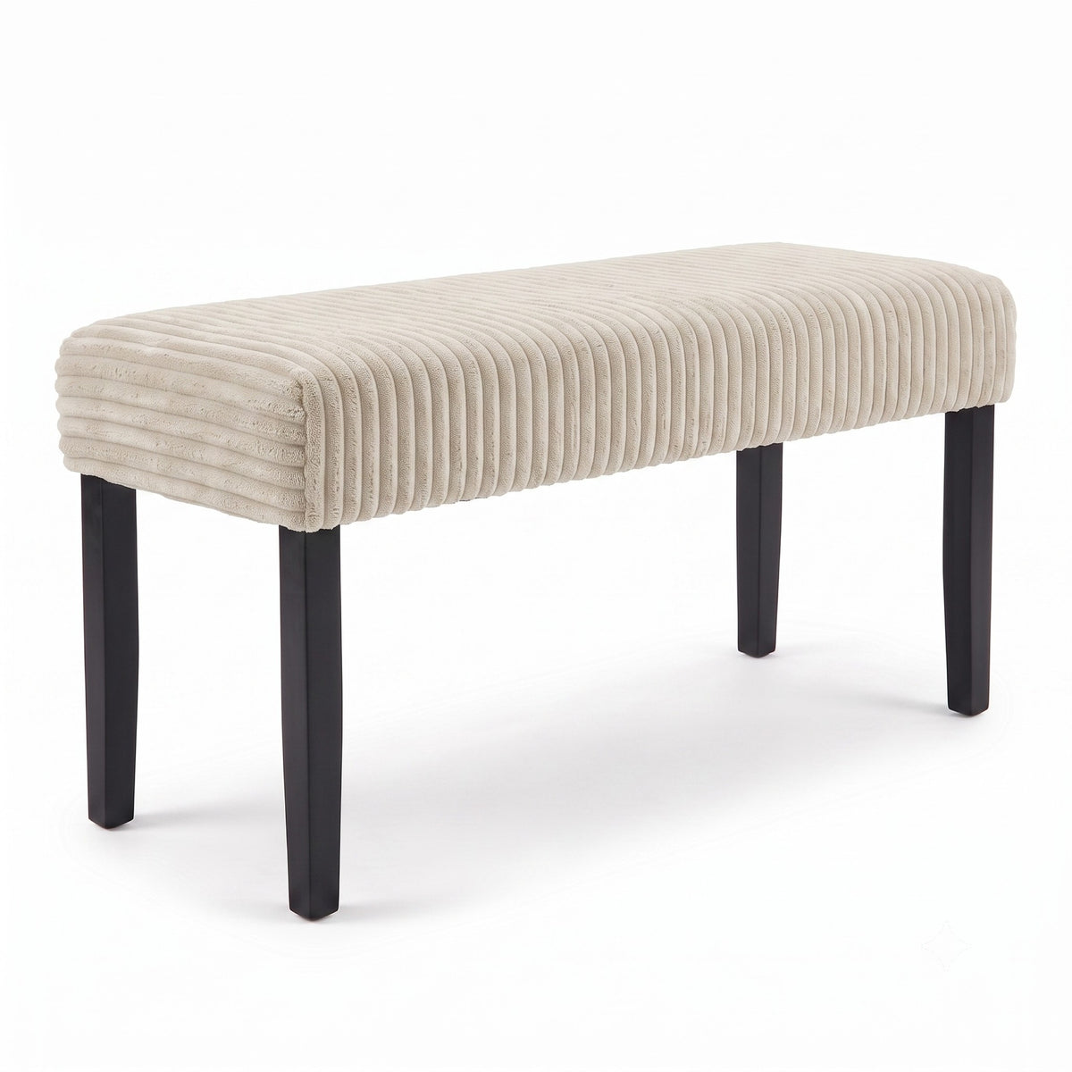 Guymon Modern Rectangular Upholstered Dining Bench with Corduroy Fabric and Wood Legs