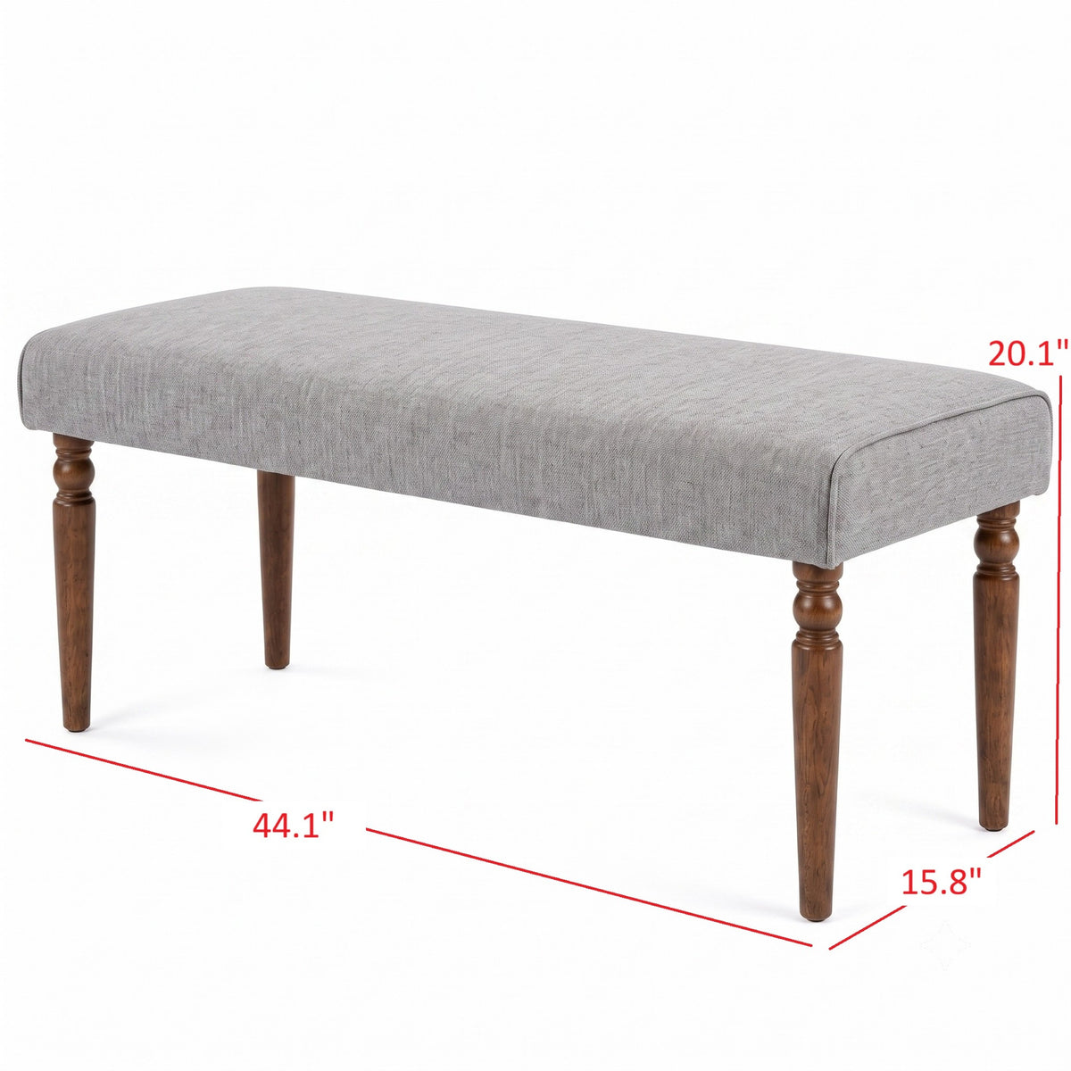 Pryor Modern Rectangular Upholstered Dining Bench with Comfortable Padded Seat
