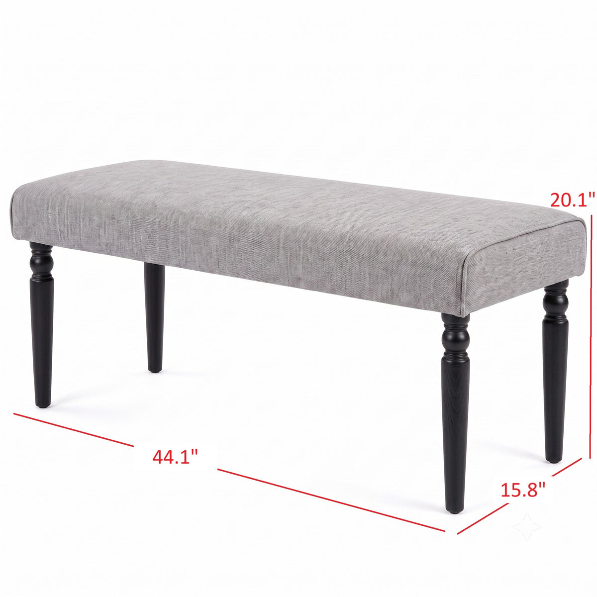 Pryor Modern Rectangular Upholstered Dining Bench with Comfortable Padded Seat