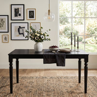 Pryor Dining Table, Modern Rectangular Wood Table with Turned Legs