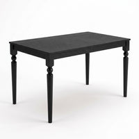 Pryor Dining Table, Modern Rectangular Wood Table with Turned Legs