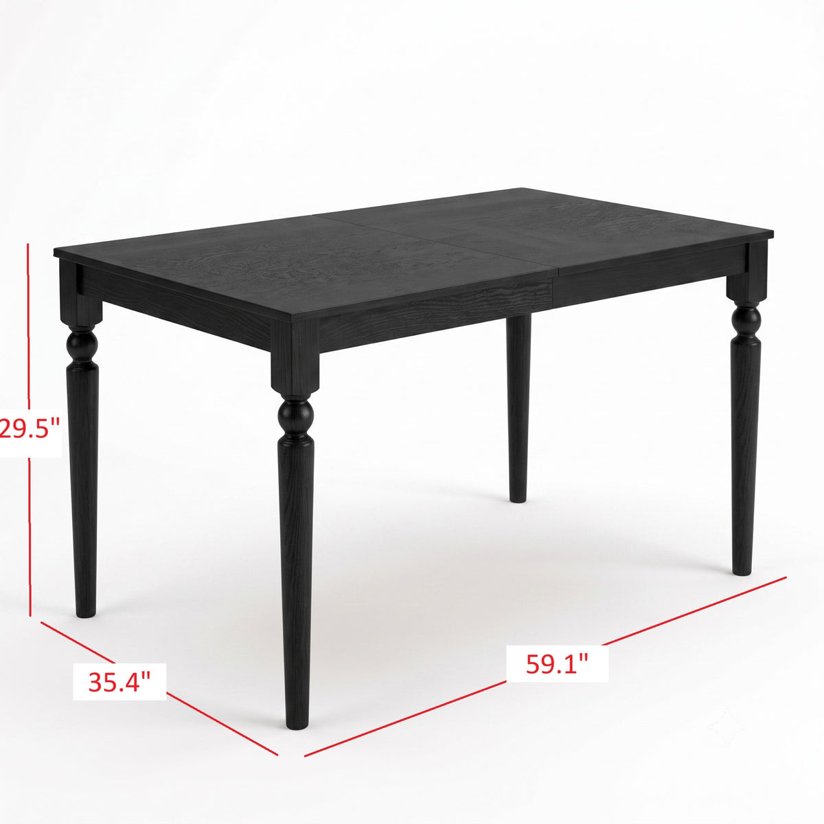 Pryor 6-Piece Dining Table Set- Rectangular Table, Upholstered Chairs and Bench, Modern Turned Legs Design