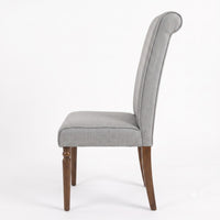 Pryor Dining Chair (Set of 2), Modern Rolled Back and Turned Front Legs Design
