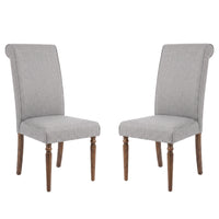 Pryor Dining Chair (Set of 2), Modern Rolled Back and Turned Front Legs Design