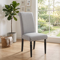 Pryor Dining Chair (Set of 2), Modern Rolled Back and Turned Front Legs Design