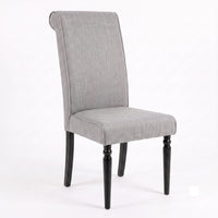 Pryor Dining Chair (Set of 2), Modern Rolled Back and Turned Front Legs Design