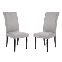 Pryor Dining Chair (Set of 2), Modern Rolled Back and Turned Front Legs Design