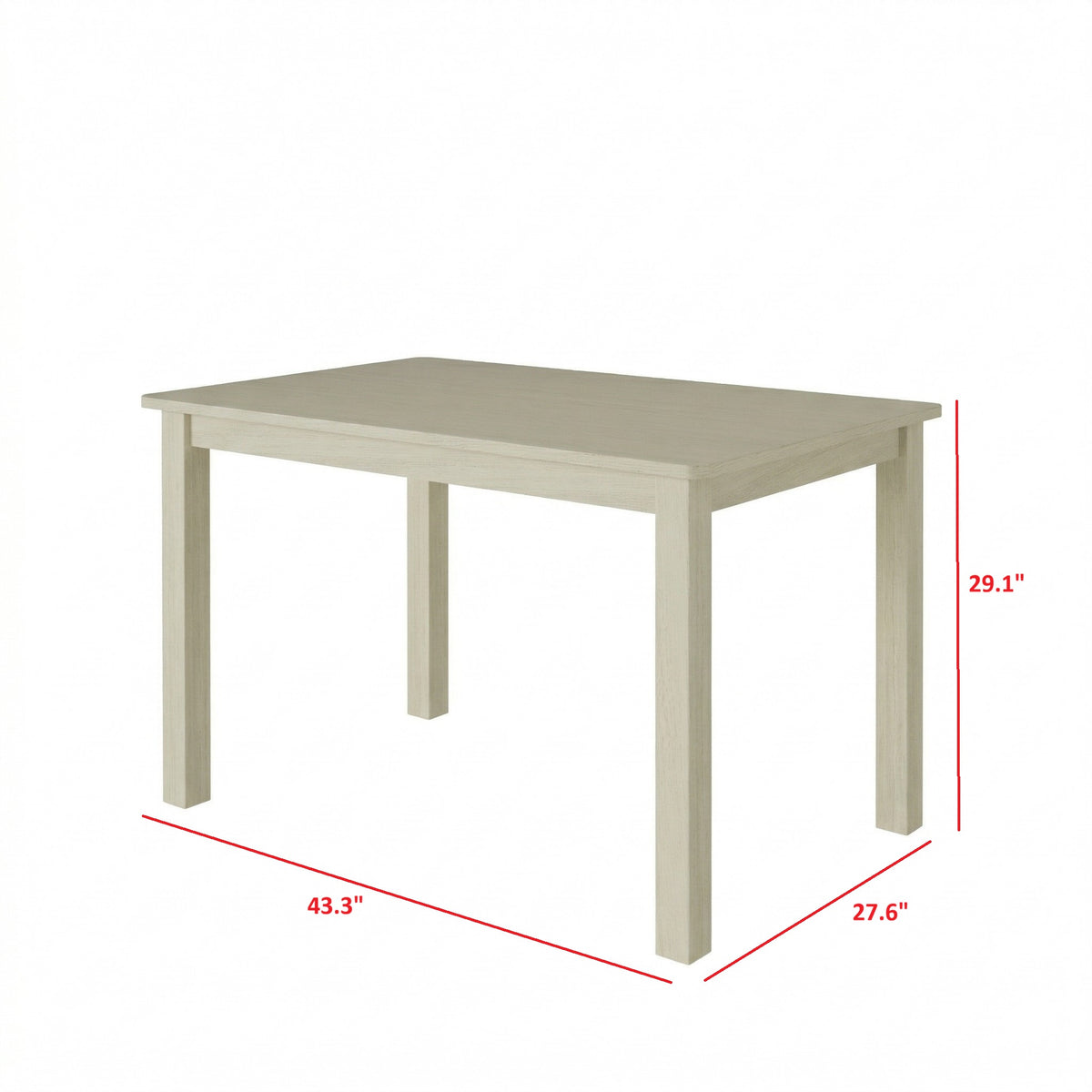 Home Design Lompoc 5-Piece Dining Table Set, Modern Rectangular Table with 4 Warm Gray Linen Upholstered Chairs, Easy Assembly