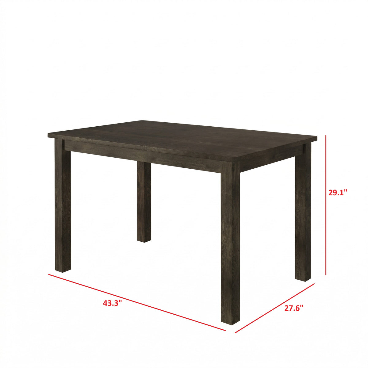 Home Design Lompoc 5-Piece Dining Table Set, Modern Rectangular Table with 4 Warm Gray Linen Upholstered Chairs, Easy Assembly