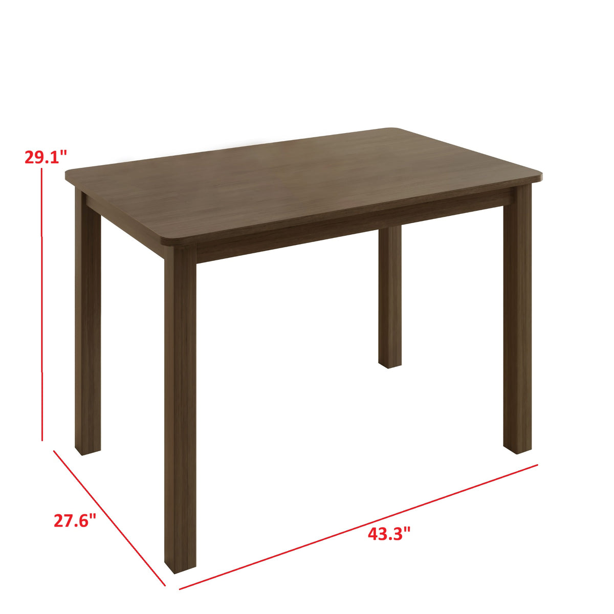 Home Design Lompoc 5-Piece Dining Table Set, Modern Rectangular Table with 4 Warm Gray Linen Upholstered Chairs, Easy Assembly