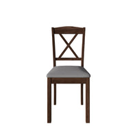 Home Design Lamar 5-Piece Dining Set, Rectangular Dining Table with X-Back Cushioned Chairs, Modern Design
