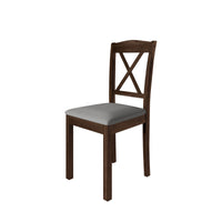 Home Design Lamar 5-Piece Dining Set, Rectangular Dining Table with X-Back Cushioned Chairs, Modern Design