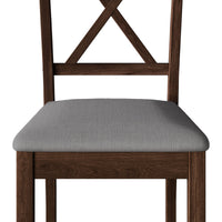 Home Design Lamar 5-Piece Dining Set, Rectangular Dining Table with X-Back Cushioned Chairs, Modern Design
