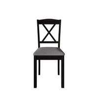 Home Design Lamar 5-Piece Dining Set, Rectangular Dining Table with X-Back Cushioned Chairs, Modern Design