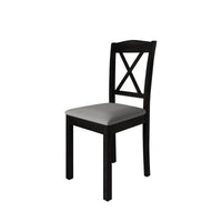 Home Design Lamar 5-Piece Dining Set, Rectangular Dining Table with X-Back Cushioned Chairs, Modern Design