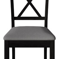 Home Design Lamar 5-Piece Dining Set, Rectangular Dining Table with X-Back Cushioned Chairs, Modern Design