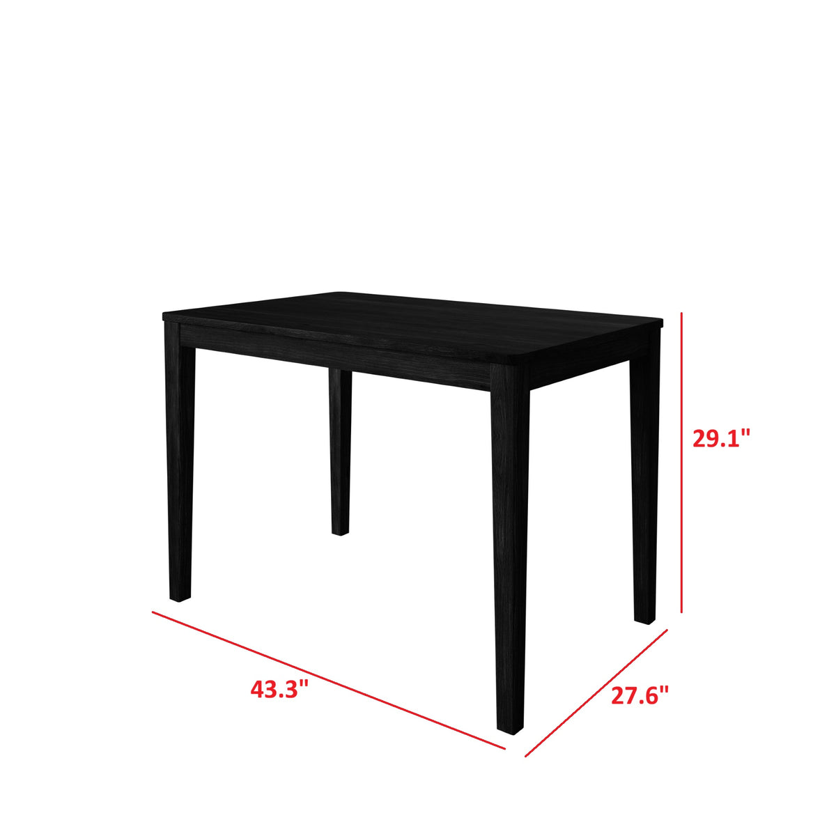 Home Design Lamar 5-Piece Dining Set, Rectangular Dining Table with X-Back Cushioned Chairs, Modern Design