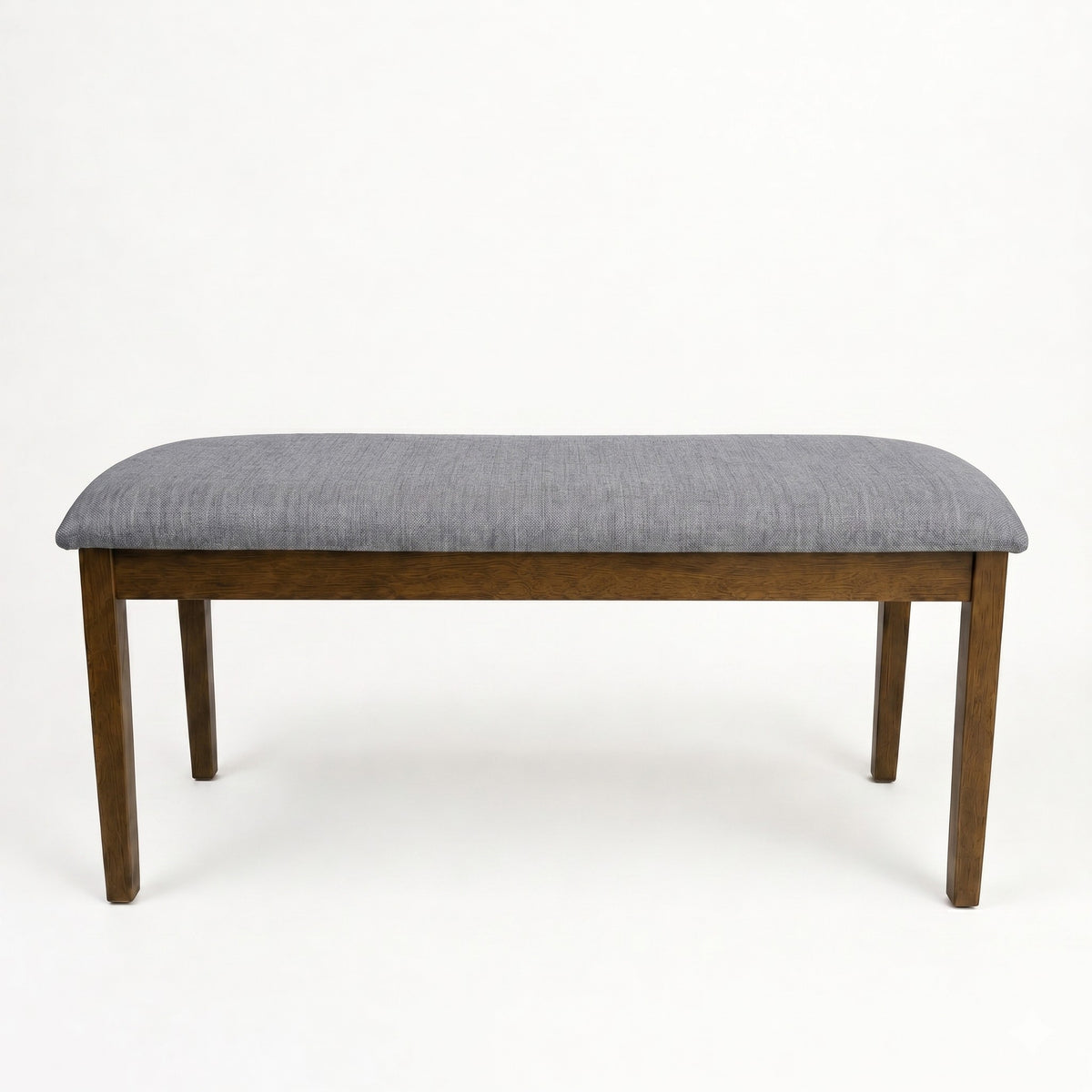 Home Design Easton Dining Bench, Rectangular, Comfortable Padded Seat, Gray Linen Fabric