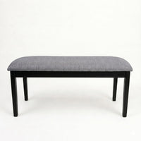 Home Design Easton Dining Bench, Rectangular, Comfortable Padded Seat, Gray Linen Fabric