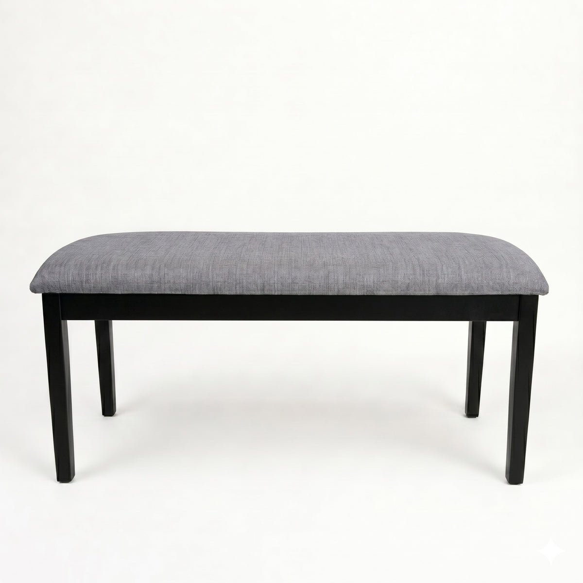 Home Design Easton Dining Set (Set of 6), Rectangular Table, Upholstered Chairs and Bench, Comfortable Gray Linen Upholstered Seat