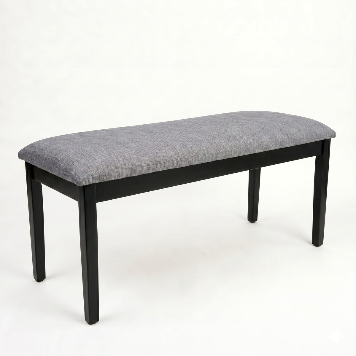 Home Design Easton Dining Bench, Rectangular, Comfortable Padded Seat, Gray Linen Fabric