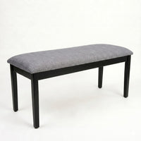 Home Design Easton Dining Bench, Rectangular, Comfortable Padded Seat, Gray Linen Fabric