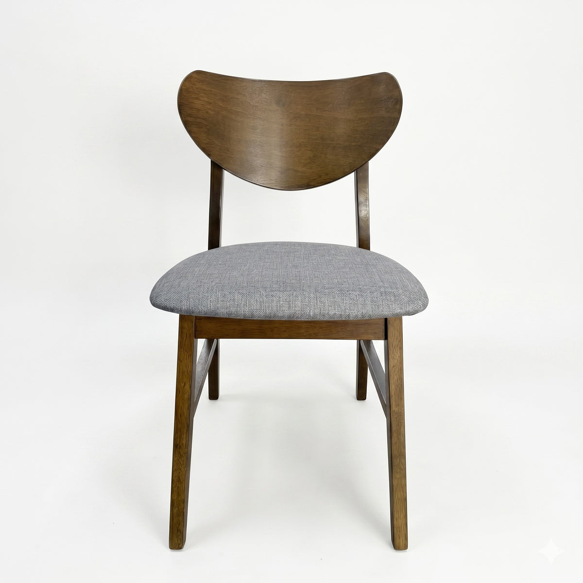 Home Design Easton Dining Chair (Set of 4), Curved-back design, Comfortable Gray Linen Upholstered Seat