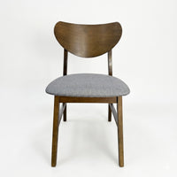 Home Design Easton Dining Chair (Set of 4), Curved-back design, Comfortable Gray Linen Upholstered Seat