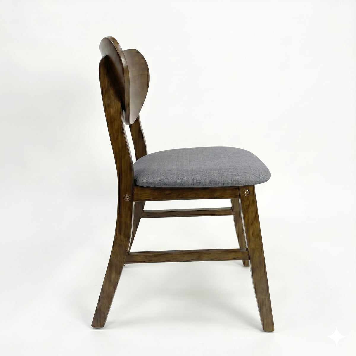 Home Design Easton Dining Chair (Set of 4), Curved-back design, Comfortable Gray Linen Upholstered Seat